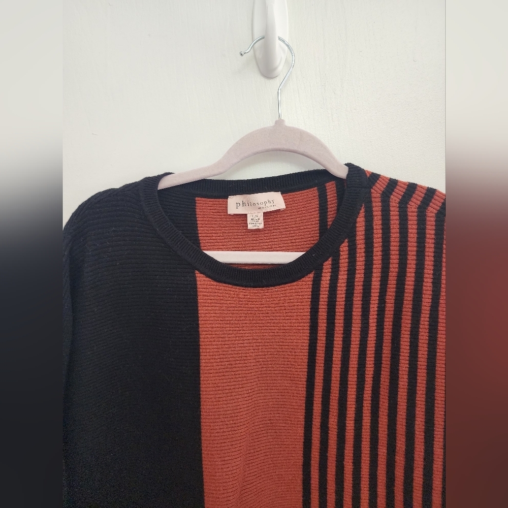Philosophy Black and Brown Crew Neck Sweater with Modern Design - Picture 2 of 12
